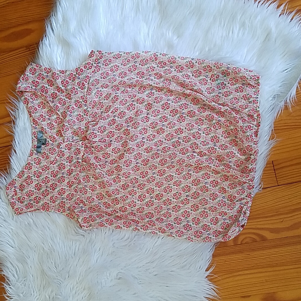 Forever 21 / Love 21 Pink Floral Sleeveless Blouse Size Small